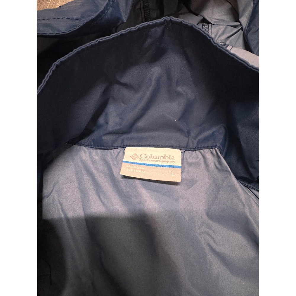 Columbia Mens Blue Colorblock Hooded Windbreaker Jacket Full Zip Large - Picture 4 of 5